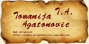 Tomanija Agatonović vizit kartica